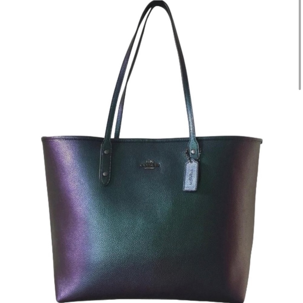 Rare NWOT Coach iridescent oil slick tote